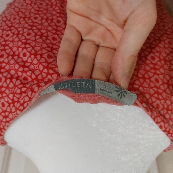 Athleta Dhara burnout dress red geometric athletic athleisure casual knit medium - Picture 10 of 15